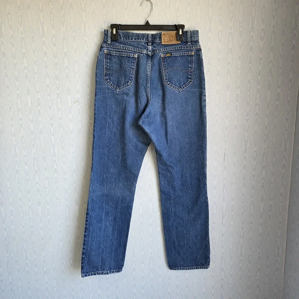 Vtg 70s LEE Jeans Womens 30x30 Blue Denim Straight High Rise‎ Western Workwear
